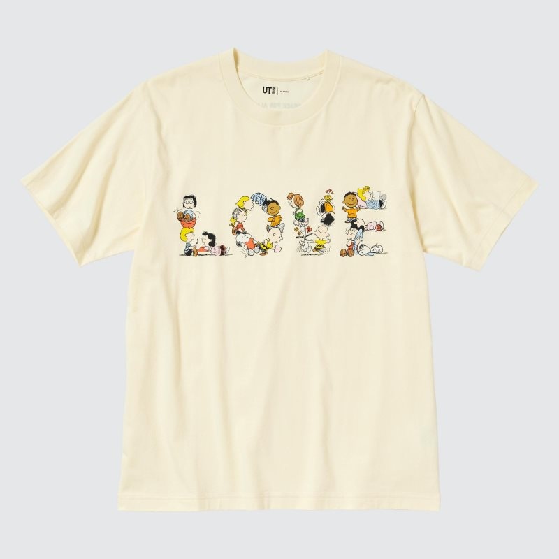 Yellow Uniqlo Peace For All Peanuts Short-sleeve Graphic Men T Shirts | 6565337