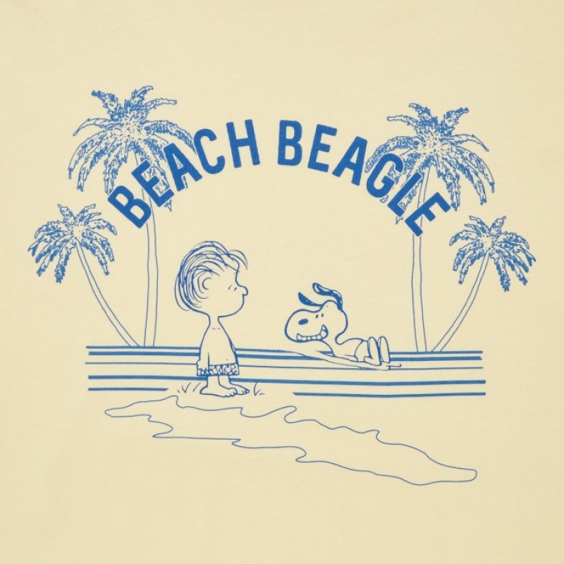 Yellow Uniqlo Peanuts Hawaii UT Short Sleeve Women T Shirts | 2114148