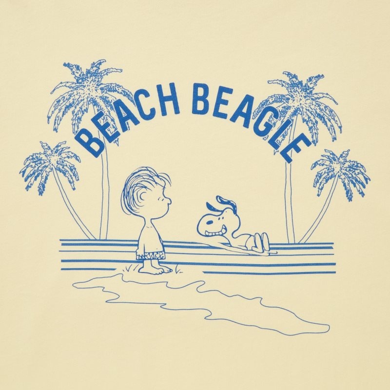 Yellow Uniqlo Peanuts Hawaii Ut Short Sleeve Graphic Men T Shirts | 7041323