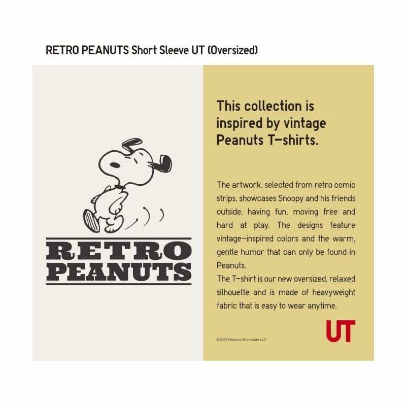Yellow Uniqlo Retro Peanuts Ut Oversized Short-sleeve Graphic Men T Shirts | 6425689