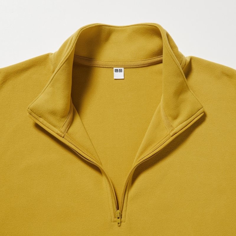 Yellow Uniqlo Smooth Fleece Half-zip Men T Shirts | 1243369