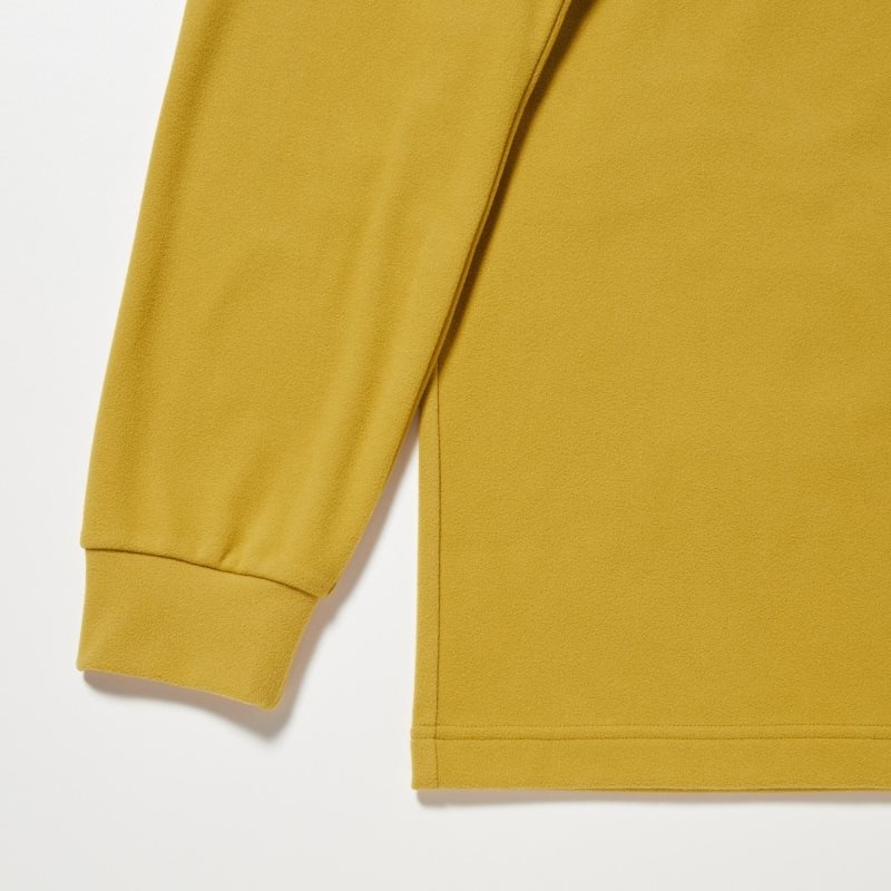 Yellow Uniqlo Smooth Fleece Half-zip Men T Shirts | 1243369