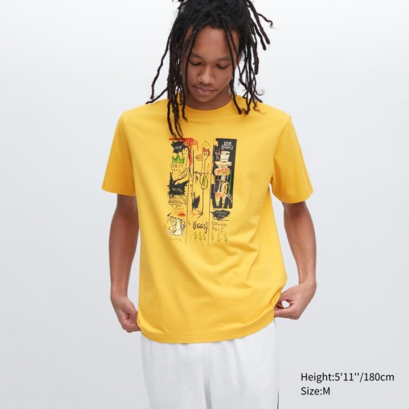 Yellow Uniqlo UT Archive UT Short Sleeve Jean-Michel Basquiat Women T Shirts | 4043314