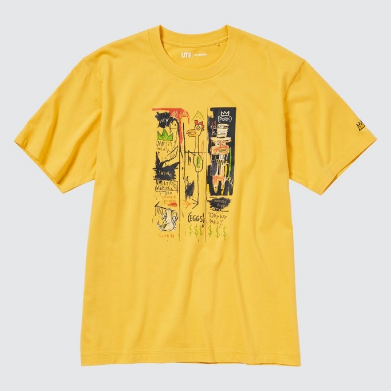 Yellow Uniqlo UT Archive UT Short Sleeve Jean-Michel Basquiat Women T Shirts | 4043314