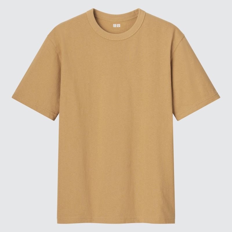 Yellow Uniqlo U Crew Neck Short-sleeve Men T Shirts | 5450495