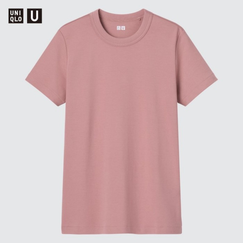 Yellow Uniqlo U Crew Neck Short-sleeve Women T Shirts | 6735489